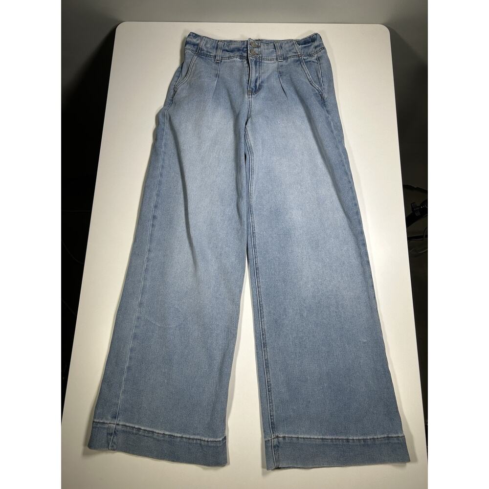 BCBGeneration Wide Leg Jeans Womens 26 High Rise Y2K Light Wash Denim